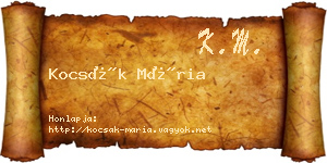 Kocsák Mária névjegykártya