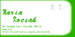 maria kocsak business card
